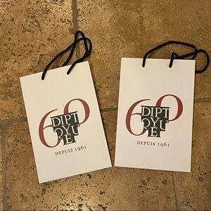 DIPTYQUE 2 Paper Shopping Bags 10 1/2” X 7”
